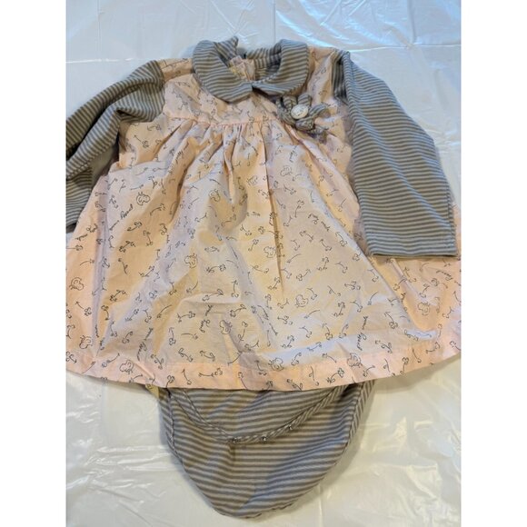 Bunnies By the Bay Boutique Girls Dress Size 24M 24 Months Pink Gray Chicks - Picture 1 of 4